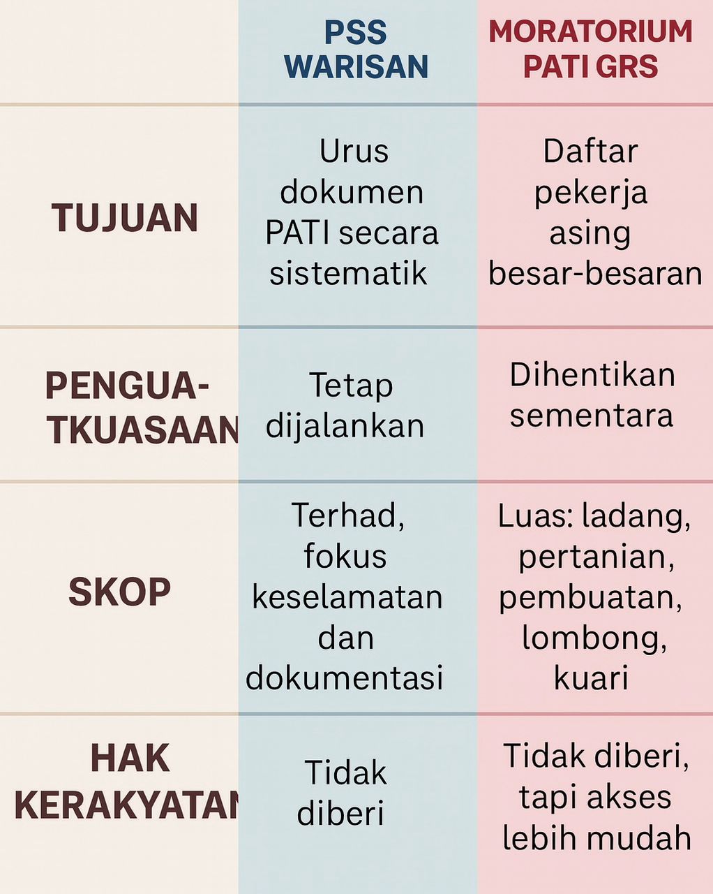 alt="Perbandingan PSS Warisan dan moratorium PATI GRS"